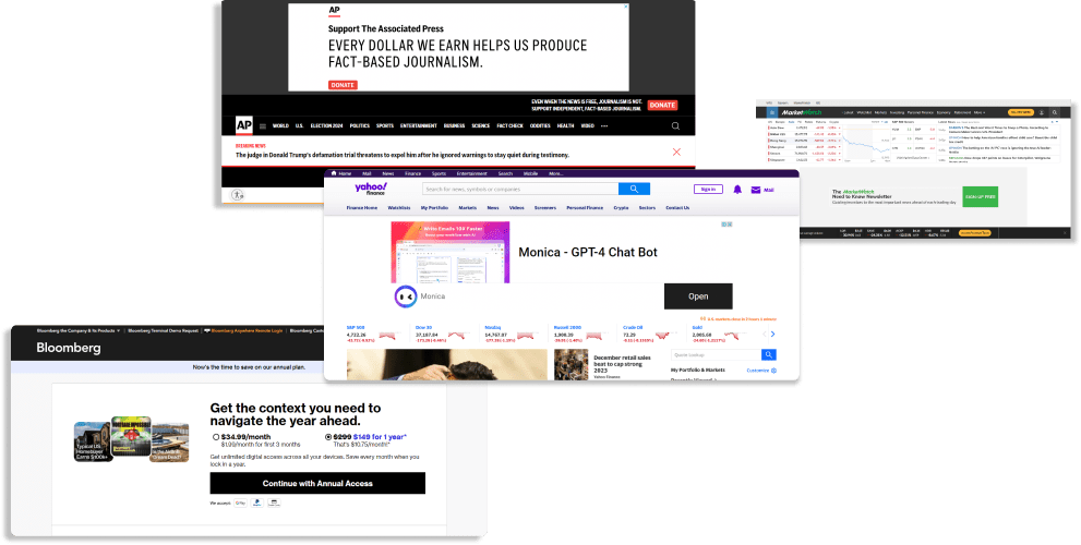 Screenshot of news sites Zeest Media distribute press release on
