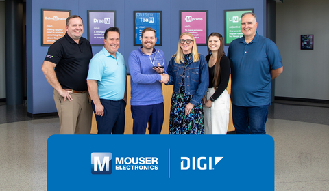 Mouser Electronics Honored with Infrastructure Management Distributor of the Year for 2025 by Digi International