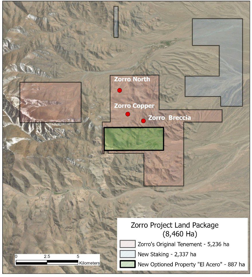 Sable Expands the Zorro Project Through New Staking and an Option Agreement of the El Acero Property, San Juan, Argentina