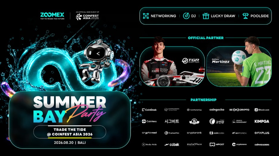 Zoomex to Attend Coinfest Asia 2026 as Gold Sponsor and Host Summer Bay Party in Bali